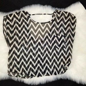 Black & White sheer top